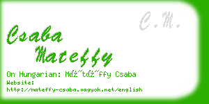 csaba mateffy business card